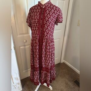 NWOT AZURE AND INDIGO RUST CELESTIAL MIDI DRESS BUTTON FRONT - Medium SKU:160